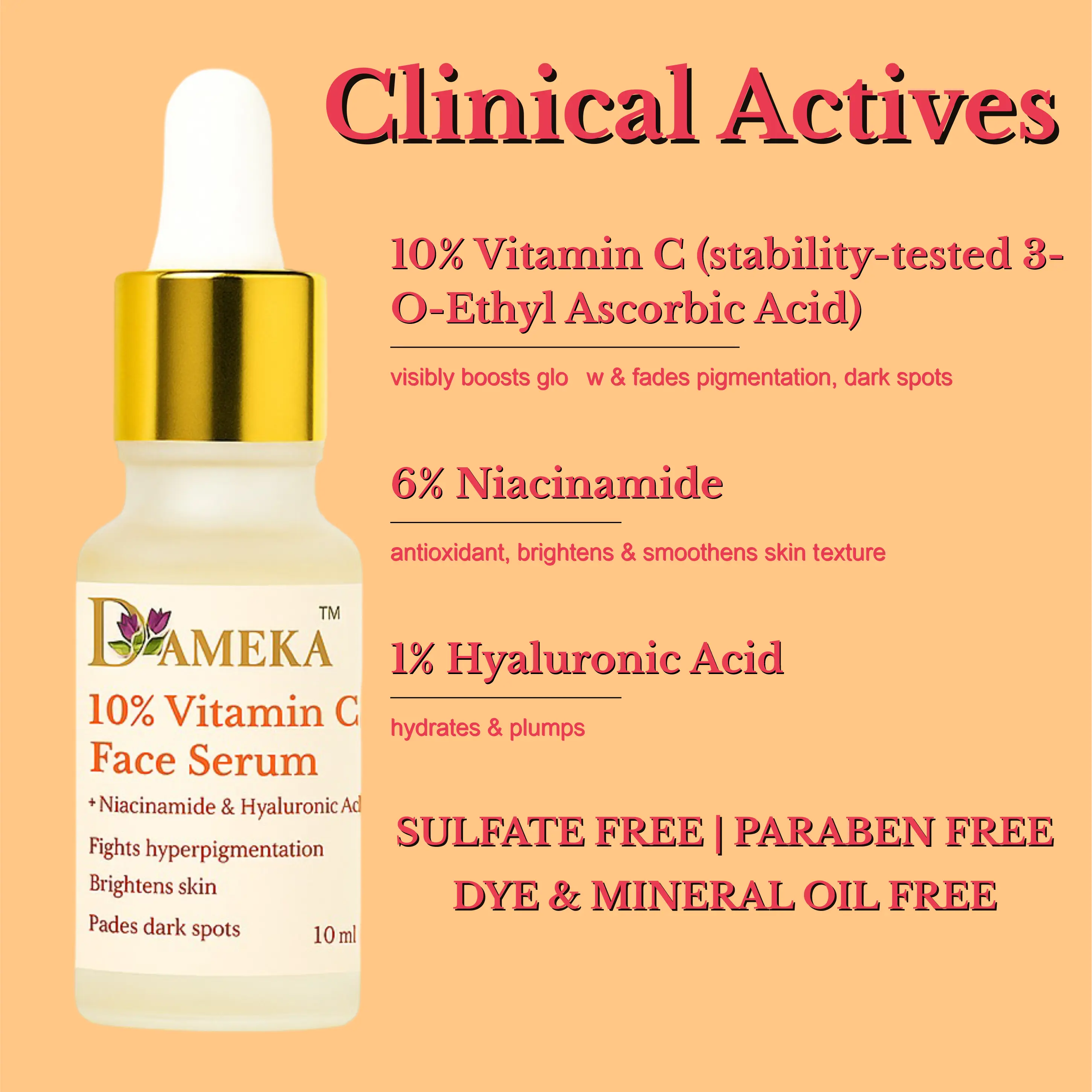 DAMEKA 10% Vitamin C Serum | Glow, Hydrate & Repair